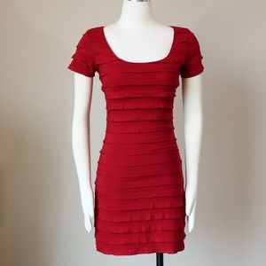 Max Studio blood red cocktail dress w/scoop neck